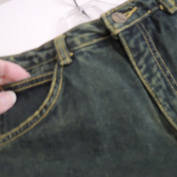 Rxmance Jeans Size 28 x 35 Dark Green Riveted 5 Pocket Vtg 70s Jean by Cotler - Picture 4 of 6